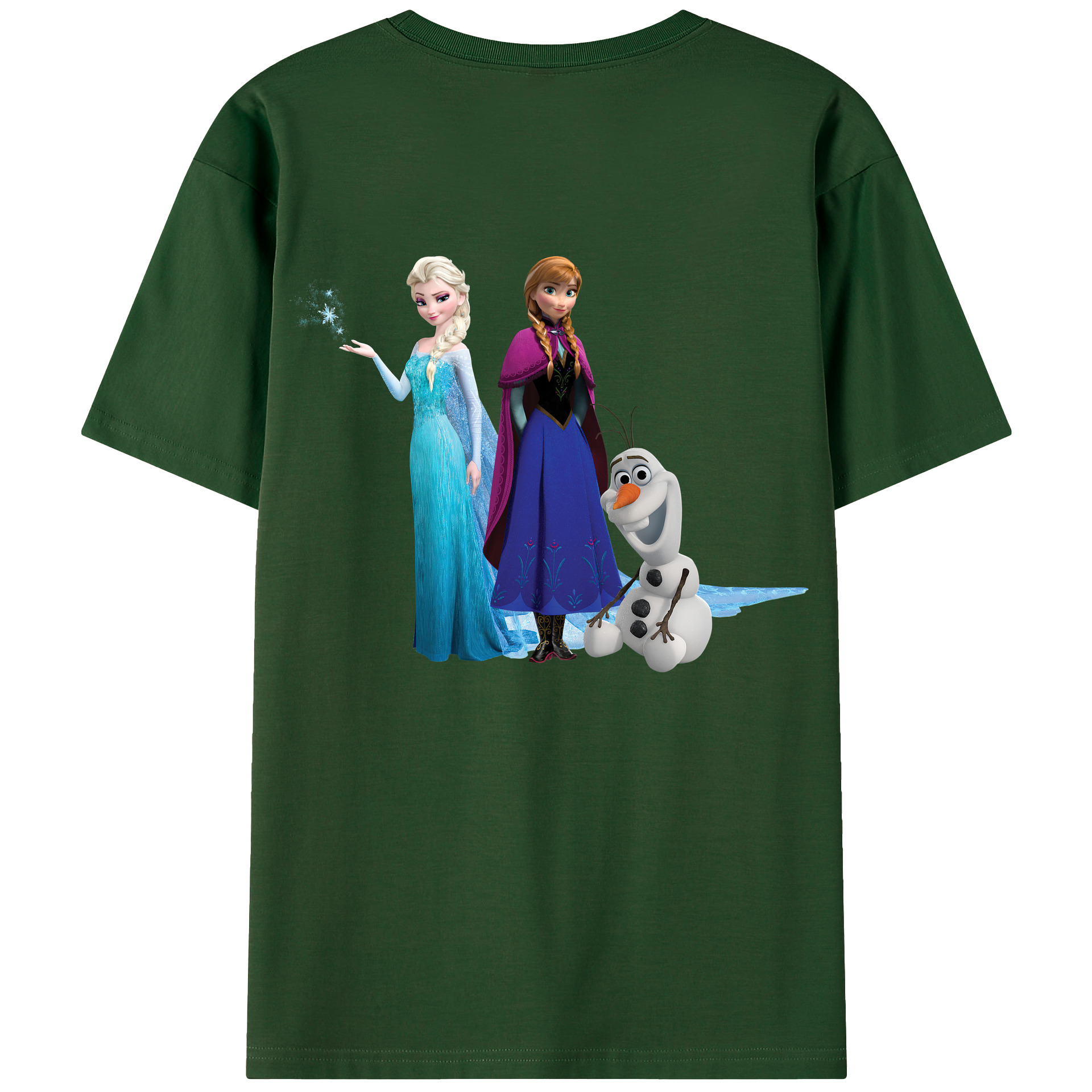 （画像用） アナと雪の女王 アンナ エルサ Frozen Anna Elsa 綿100％半袖Tシャツ（背面プリント）